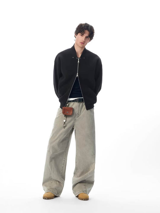 JHYQ Washed 3D Constructed Baggy Jeans | Face 3 Face