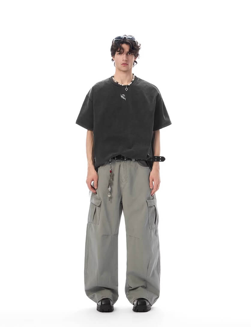 JHYQ 3D Cut Multi Flap Pocket Baggy Cargo Pants | Face 3 Face