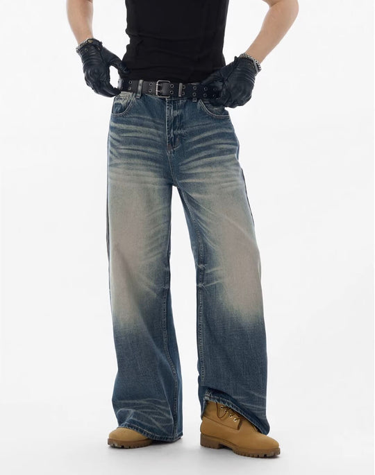 JHYQ Blue Vintage Wash Loose Fit Jeans | Face 3 Face