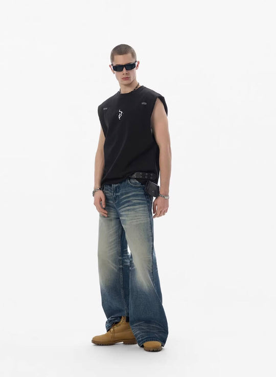 JHYQ Blue Vintage Wash Loose Fit Jeans | Face 3 Face