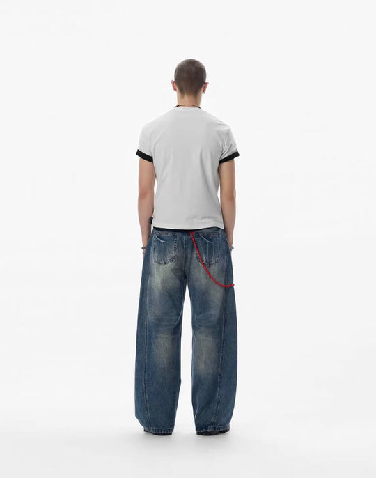 JHYQ Vintage Wash 3D Cut Baggy Jeans | Face 3 Face