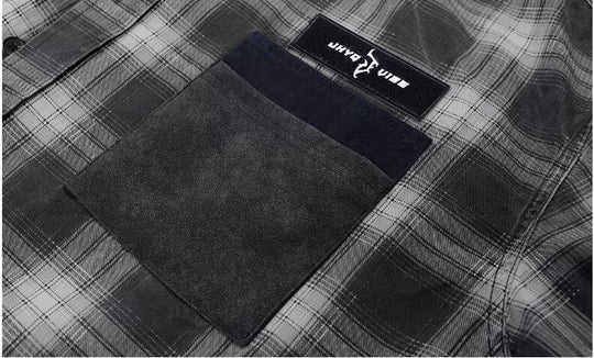 JHYQ Plaid Patch Pocket Long Sleeve Shirt | Face 3 Face