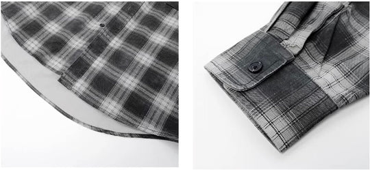 JHYQ Plaid Patch Pocket Long Sleeve Shirt | Face 3 Face