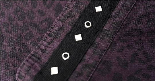 JHYQ Leopard Print Metal Studded Shirt Jacket | Face 3 Face