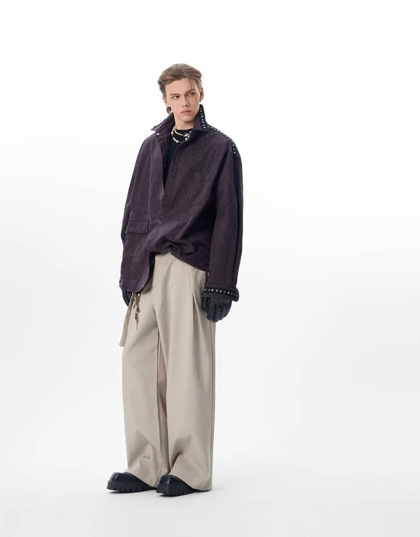 JHYQ Leopard Print Metal Studded Shirt Jacket | Face 3 Face