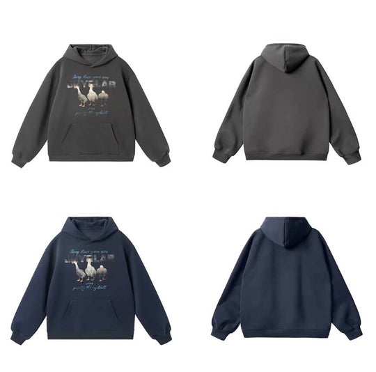JHYQ Vintage Lucky Duck Print Hoodie | Face 3 Face