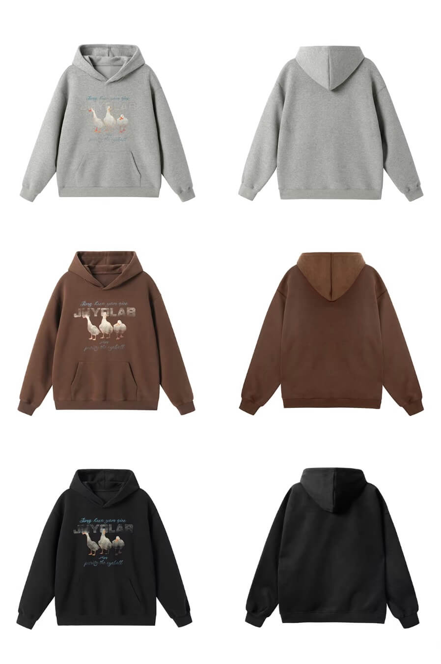 JHYQ Vintage Lucky Duck Print Hoodie | Face 3 Face