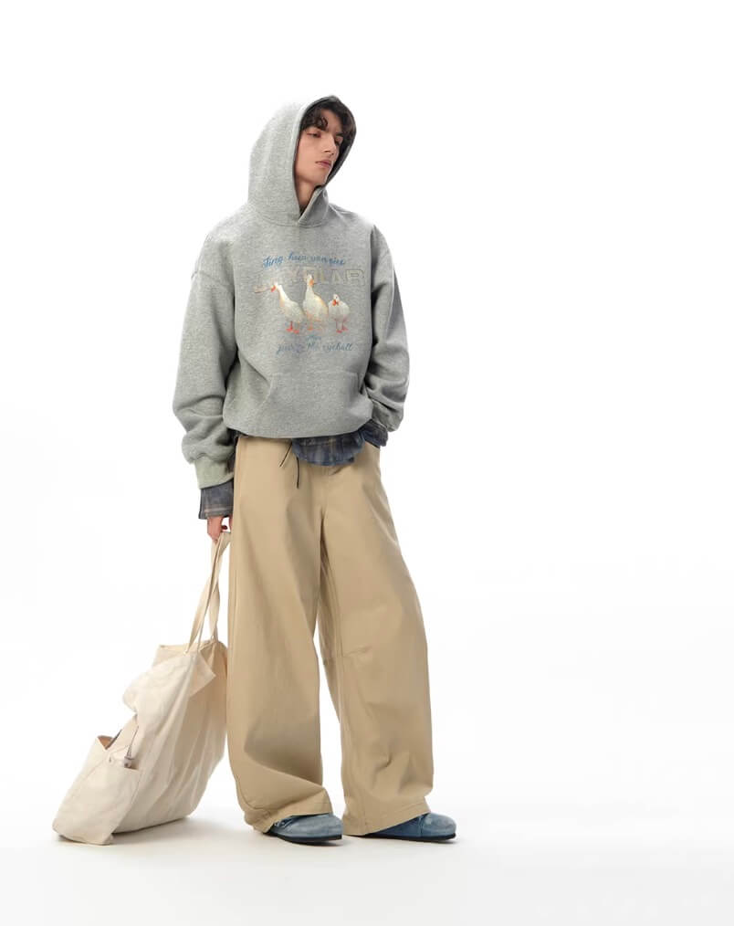 JHYQ Vintage Lucky Duck Print Hoodie | Face 3 Face