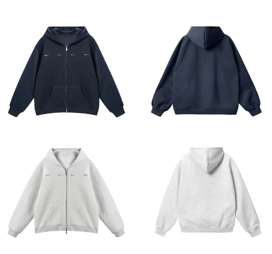 JHYQ Small Logo Double Zipper Hoodie | Face 3 Face