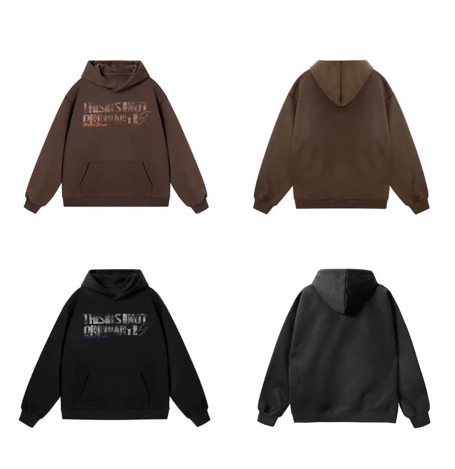 JHYQ Vintage Letter Print Rivet Hoodie | Face 3 Face