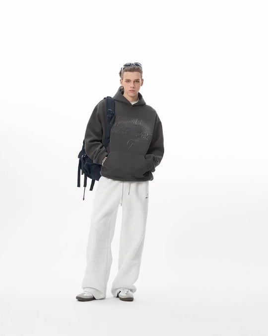 JHYQ Vintage Gradient Lettering Print Hoodie | Face 3 Face