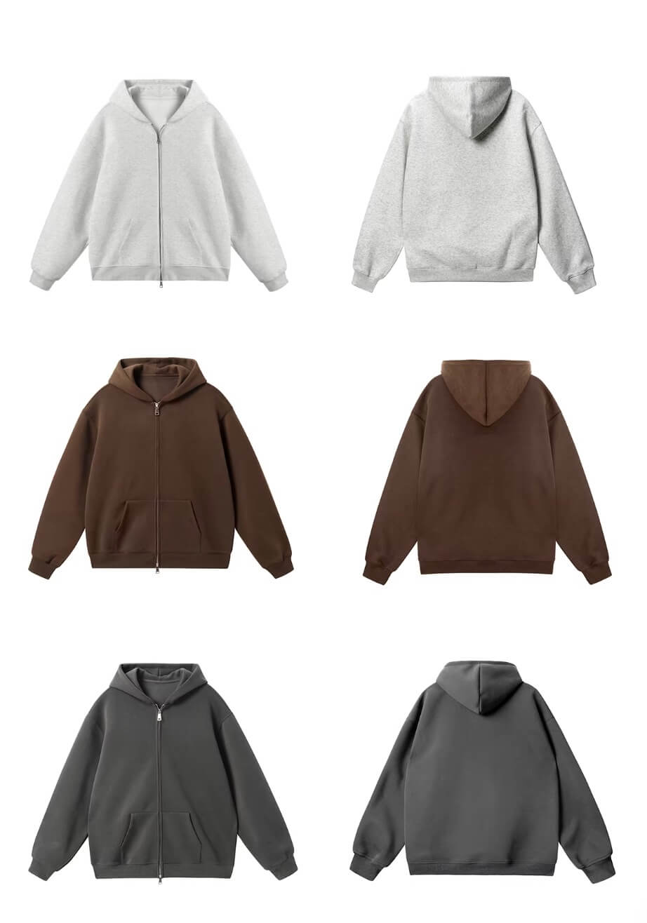 JHYQ Heavyweight Essential Double Zipper Hoodie | Face 3 Face