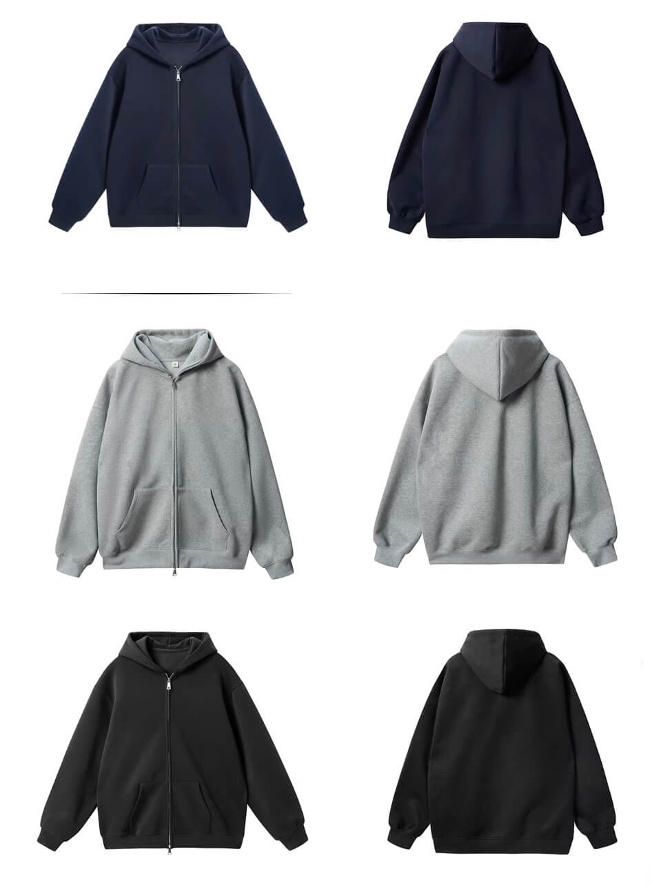JHYQ Heavyweight Essential Double Zipper Hoodie | Face 3 Face