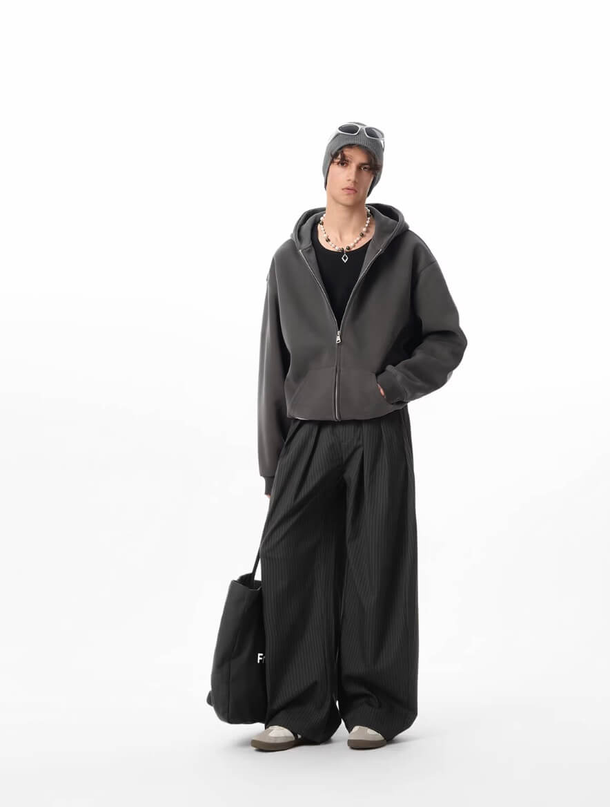 JHYQ Heavyweight Essential Double Zipper Hoodie | Face 3 Face