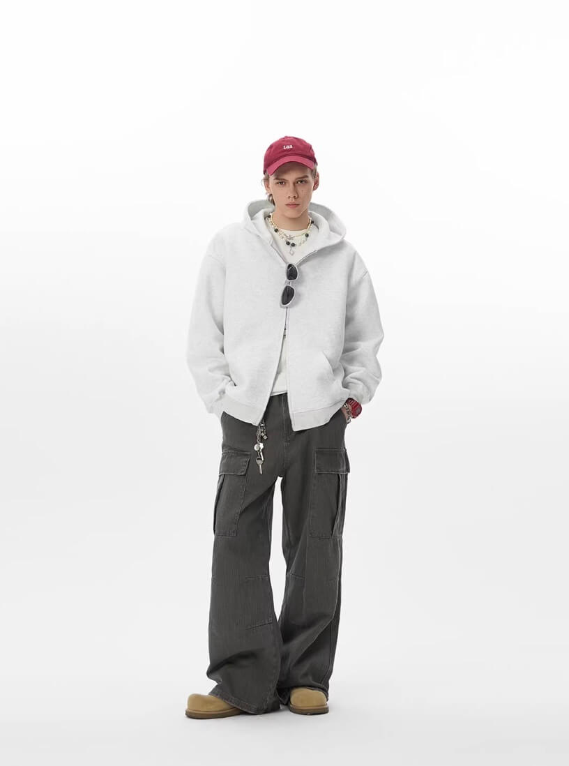 JHYQ Heavyweight Essential Double Zipper Hoodie | Face 3 Face