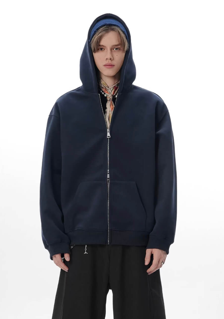 JHYQ Heavyweight Essential Double Zipper Hoodie | Face 3 Face