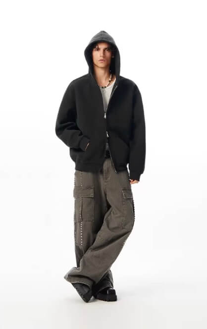 JHYQ Heavyweight Essential Double Zipper Hoodie | Face 3 Face