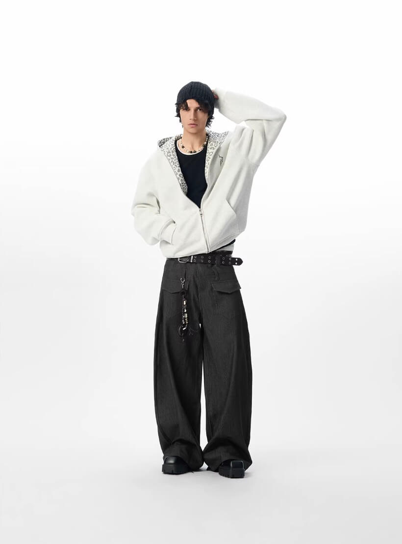 JHYQ Leopard Print Lined Cropped Hoodie | Face 3 Face