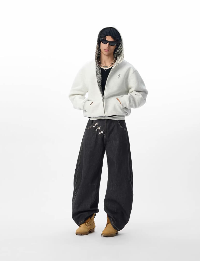 JHYQ Leopard Print Lined Cropped Hoodie | Face 3 Face