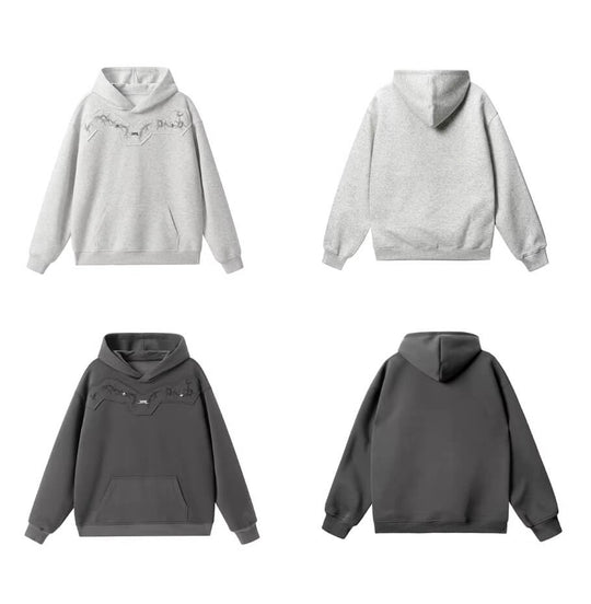 JHYQ Thorn Print 3D Patch Hoodie | Face 3 Face