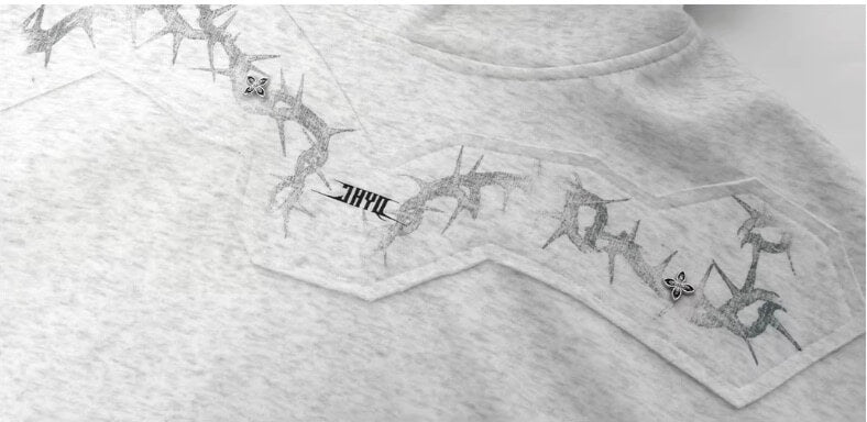 JHYQ Thorn Print 3D Patch Hoodie | Face 3 Face