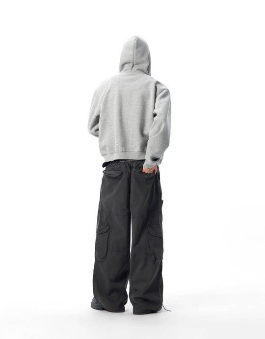 JHYQ Heavyweight Essential Cropped Zip Up Hoodie | Face 3 Face