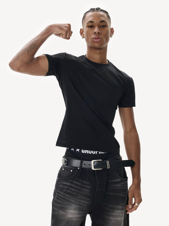 KARMANISTIC Quick Dry Stretch Fit Logo Embroidered Workout Tee | Face 3 Face
