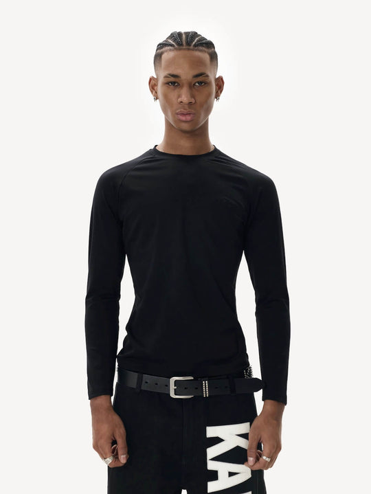 KARMANISTIC Quick Dry Stretch Fit Logo Embroidered Workout Long Sleeve Tee | Face 3 Face