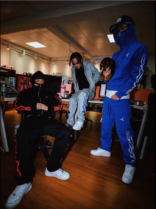 TGFCLUB Flame Pattern Sweatpants | Face 3 Face