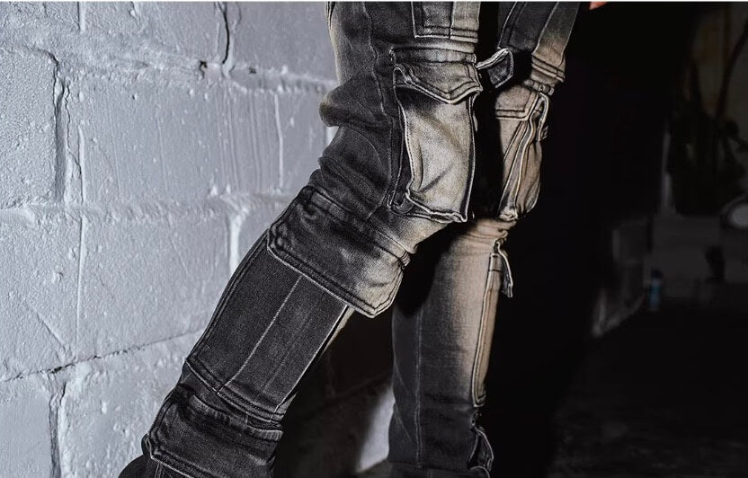 TGFCLUB Multi Pocket Washed Skinny Jeans | Face 3 Face