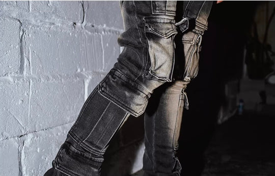 TGFCLUB Multi Pocket Washed Skinny Jeans | Face 3 Face