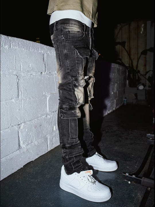 TGFCLUB Multi Pocket Washed Skinny Jeans | Face 3 Face