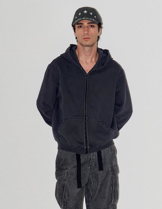 LIBERAFIT Vintage Dyed Zip Up Hoodie | Face 3 Face