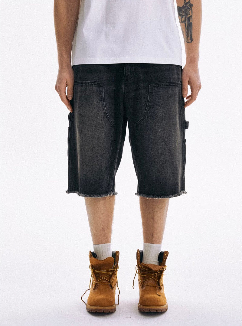 LIBERAFIT Double Knee Washed Denim Shorts | Face 3 Face