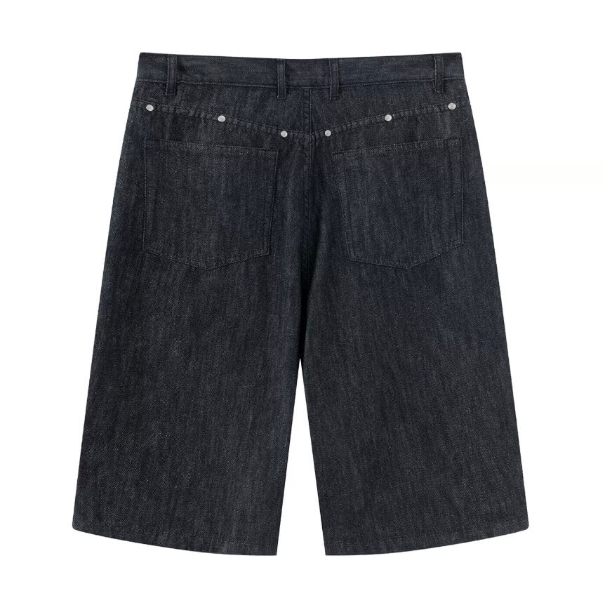 LIBERAFIT Raw Denim Below Knee Shorts | Face 3 Face