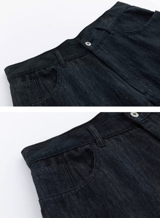 LIBERAFIT Raw Denim Below Knee Shorts | Face 3 Face