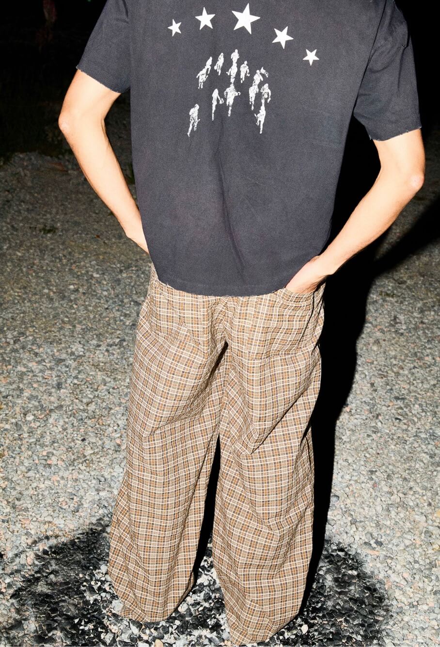 LIBERAFIT Plaid Seersucker Baggy Suit Pants | Face 3 Face