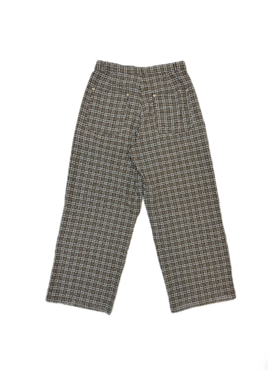 LIBERAFIT Plaid Seersucker Baggy Suit Pants | Face 3 Face