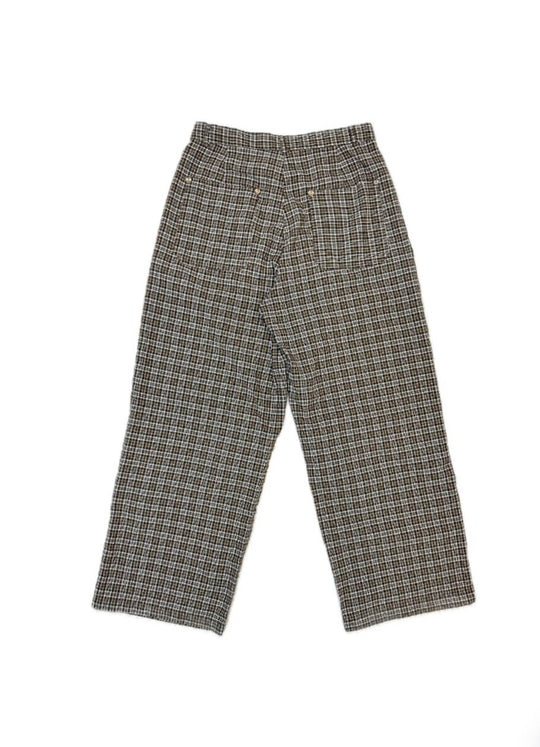 LIBERAFIT Plaid Seersucker Baggy Suit Pants | Face 3 Face