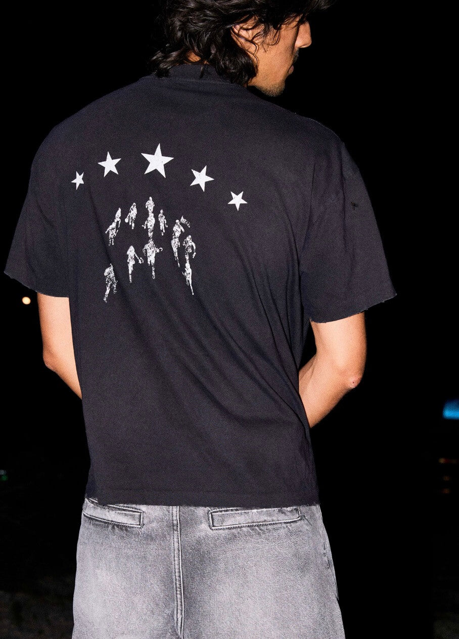 LIBERAFIT Star Graphic Vintage Dyed Distressed Tee | Face 3 Face