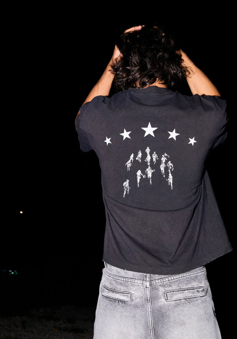 LIBERAFIT Star Graphic Vintage Dyed Distressed Tee | Face 3 Face