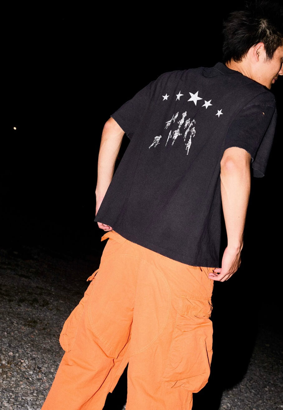 LIBERAFIT Star Graphic Vintage Dyed Distressed Tee | Face 3 Face