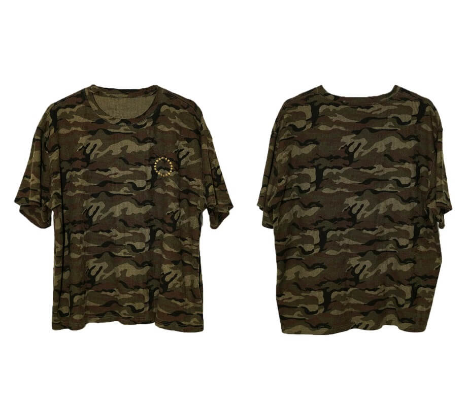 LIBERAFIT Vintage Camo Leopard Waffle Star Embroidered Tee | Face 3 Face