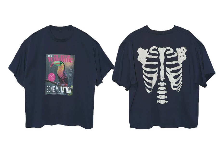LIBERAFIT Vintage Poster and Skeleton Print Graphic Tee | Face 3 Face