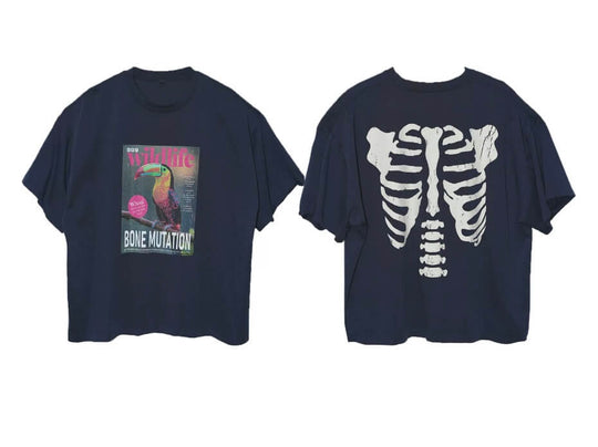 LIBERAFIT Vintage Poster and Skeleton Print Graphic Tee | Face 3 Face