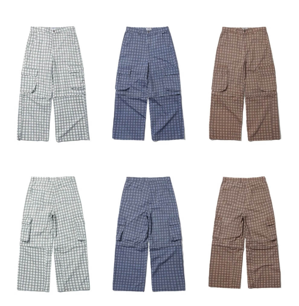LIBERAFIT Checkered 3D Patch Pocket Zip Off Cargo Pants | Face 3 Face