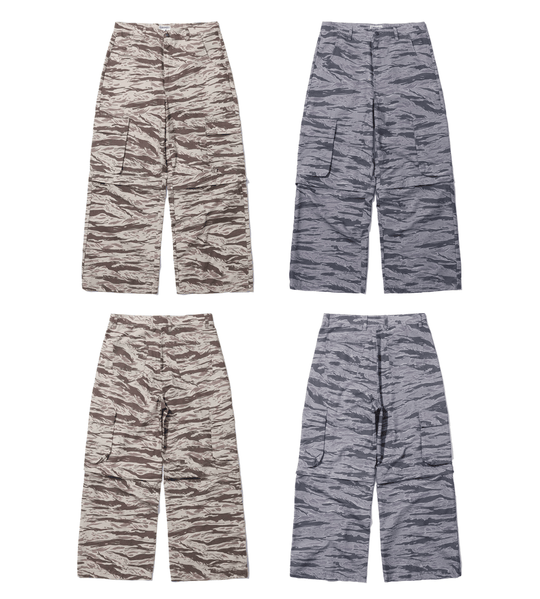 LIBERAFIT Tiger Camo 3D Patch Pocket Zip Off Cargo Pants | Face 3 Face