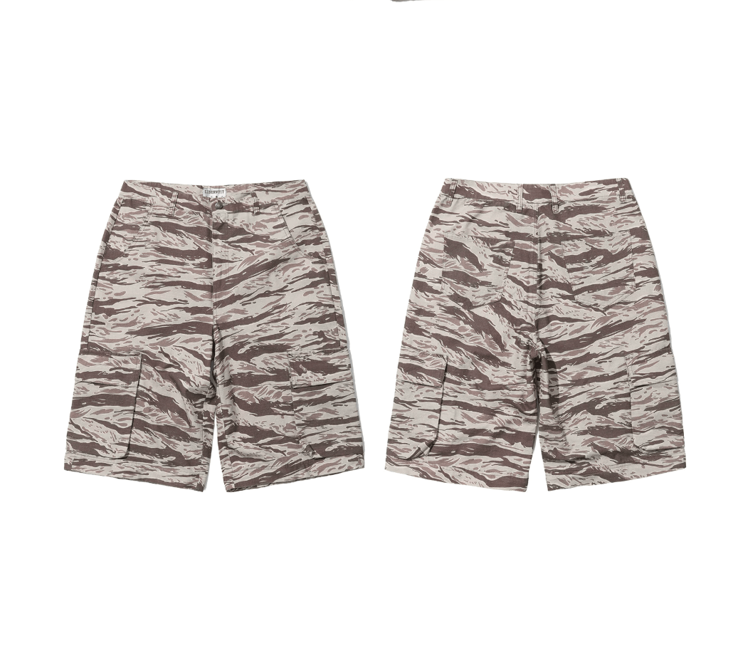LIBERAFIT Tiger Camo 3D Patch Pocket Zip Off Cargo Pants | Face 3 Face