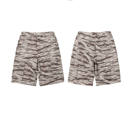 LIBERAFIT Tiger Camo 3D Patch Pocket Zip Off Cargo Pants | Face 3 Face