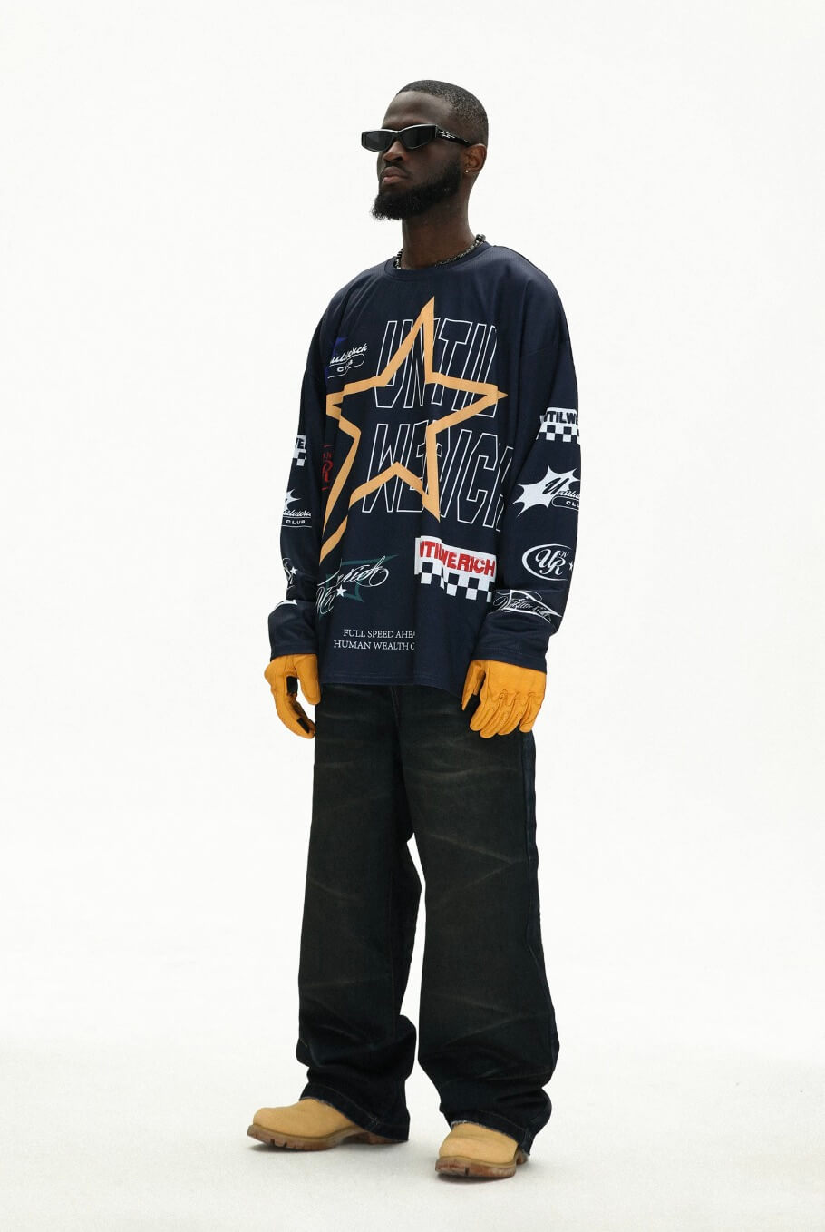 UNTILWERICH Star Print Long Sleeve Mesh Hockey Jersey | Face 3 Face